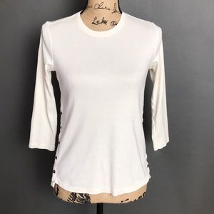 J.Jill Side Button Tee XS Petite